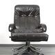 Unico 1970s Dark Brown Leather Lounge Chair and Ottoman Set of 2