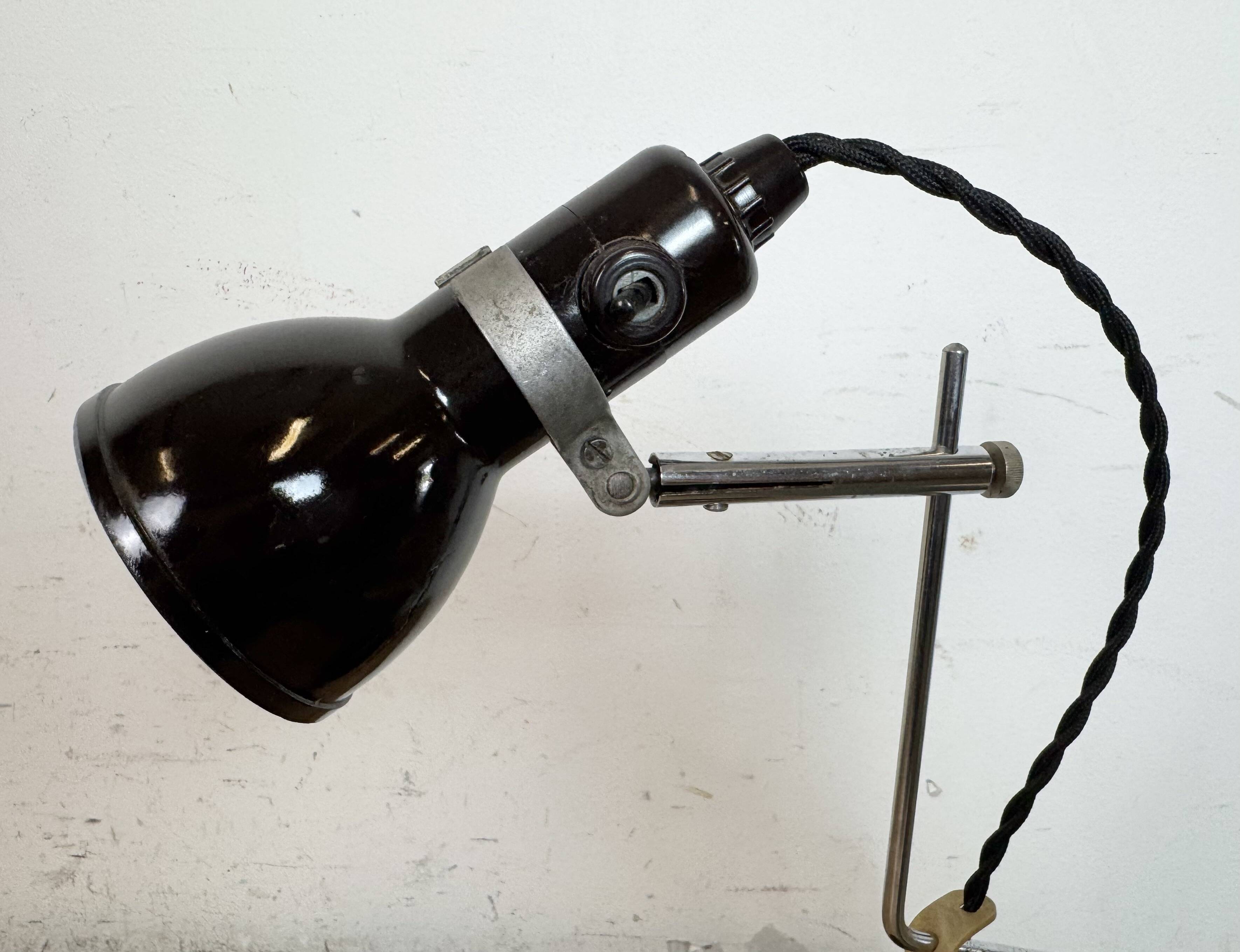 Vintage Black Bakelite Table Lamp , 1970s