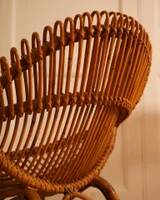 Pair of bamboo and wicker armchairs from the 1960s.