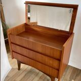 Scandinavian teak dressing table chest of drawers, Danish design, 1960s