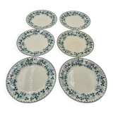 Ironstone dinner plates by E. Bourgeois, Catinat pattern, late 19th century