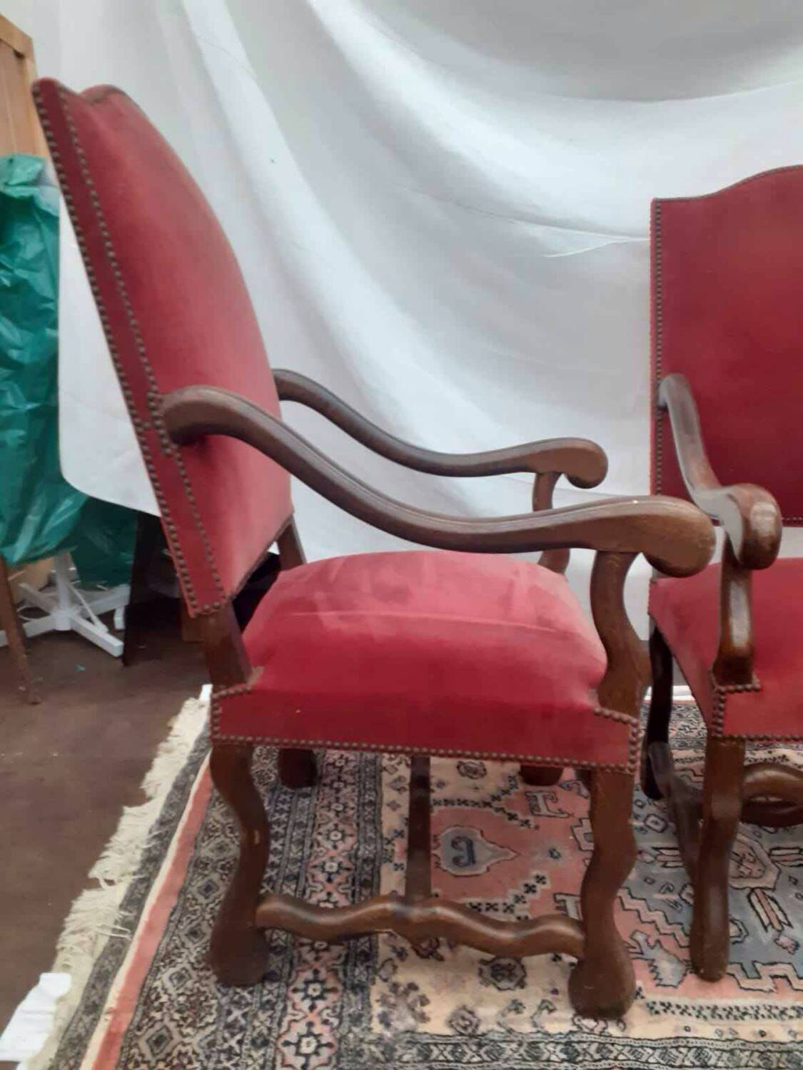 Pair of Louis III style armchairs