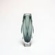Vintage Geometric Vase in Grey "Sommerso" Murano Glass, Flavio Poli Style