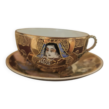 Vintage Japanese Porcelain Cup and Saucer Duo