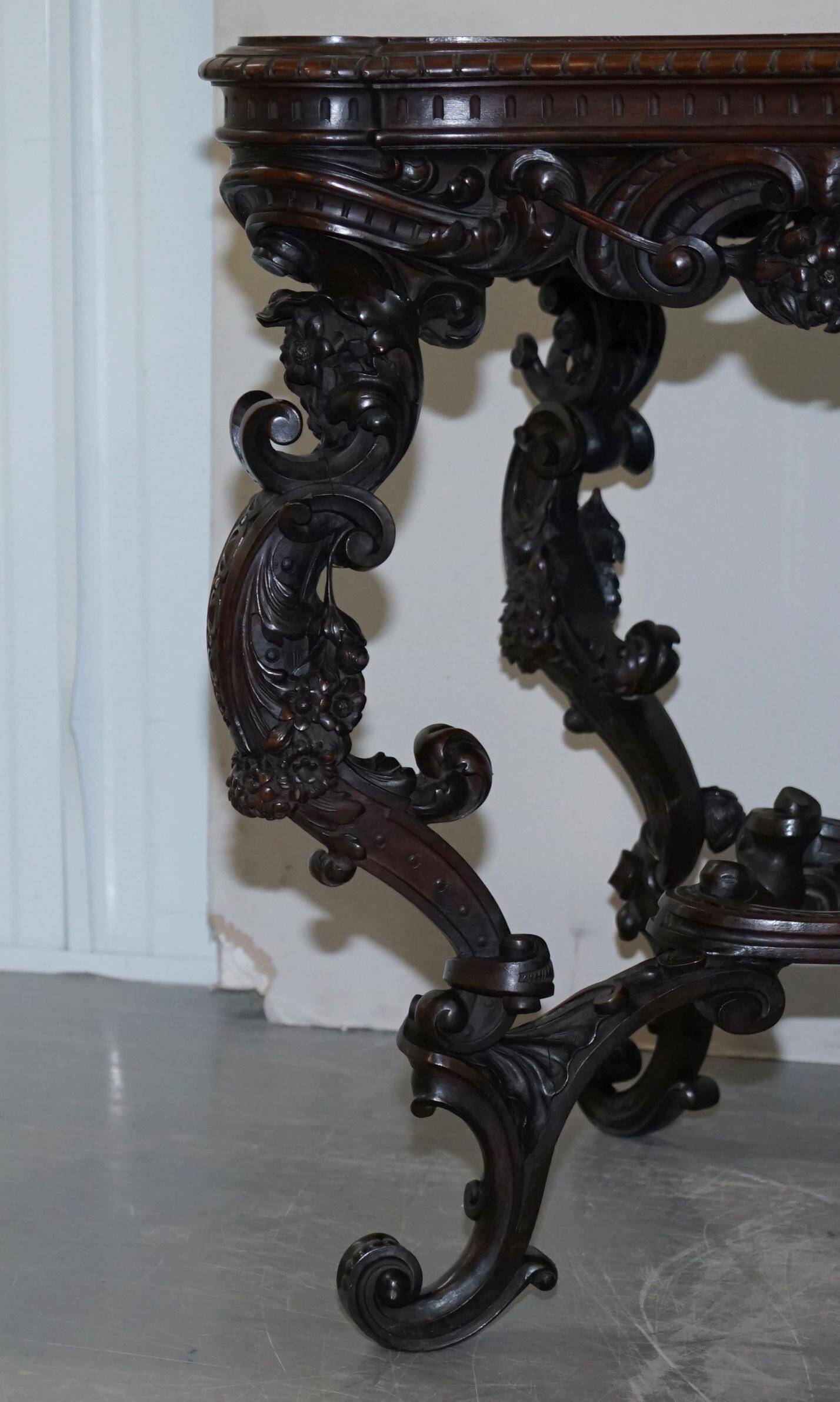 Antique walnut library table by Angiolo Barbetti