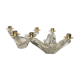 Paire de chandeliers en cristal