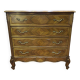 Commode en noyer de style Louis XV / rocaille