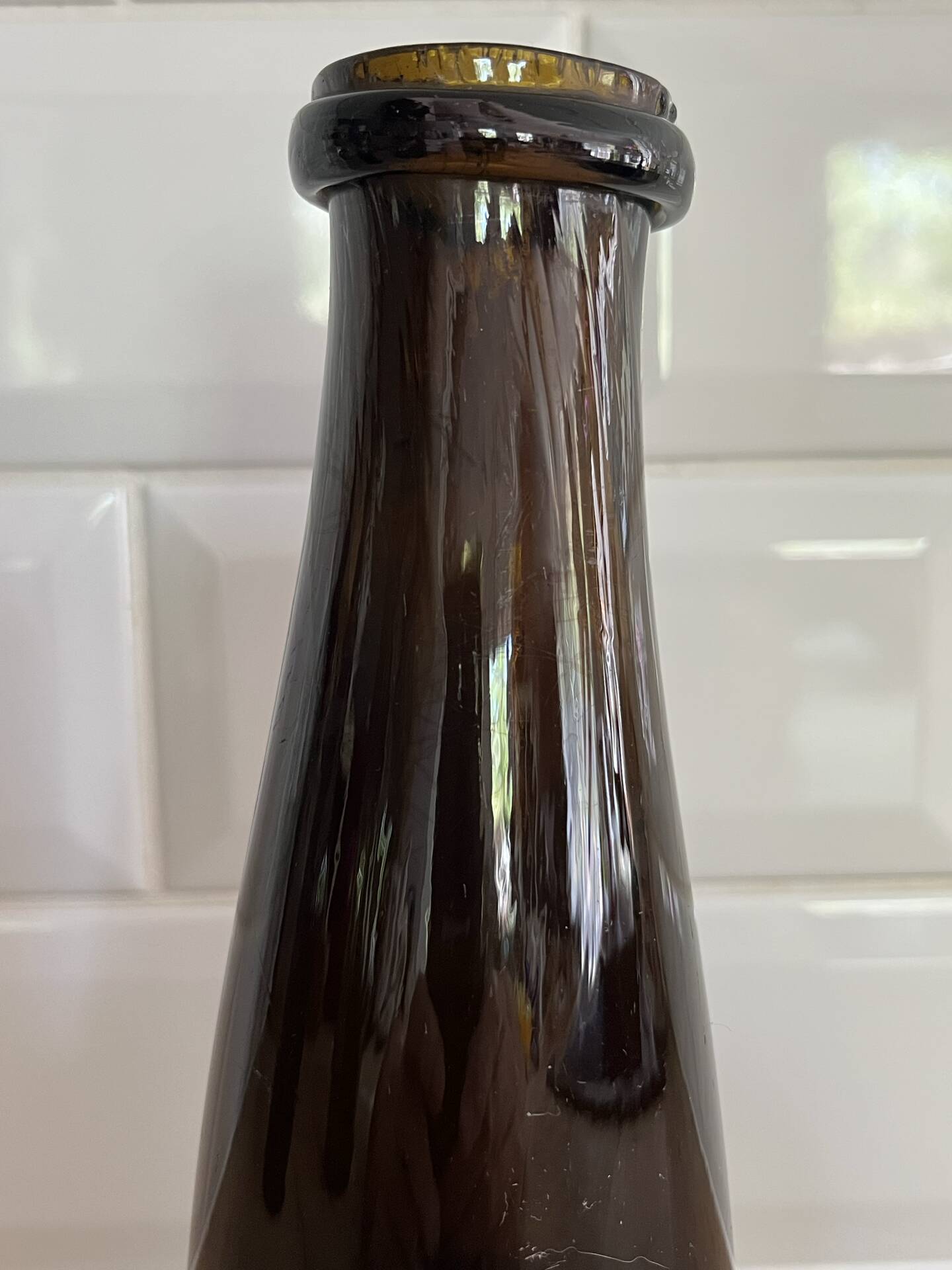 Antique amber glass vase