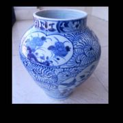 Vase bleu et blanc japonais Edo