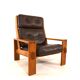 Fauteuil en cuir marron à dossier haut Asko Bonanza par Esko Pajamies