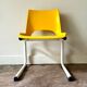 Children's chair in white metal and yellow plastic