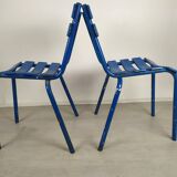 14 chaises bistrot métal bleu
