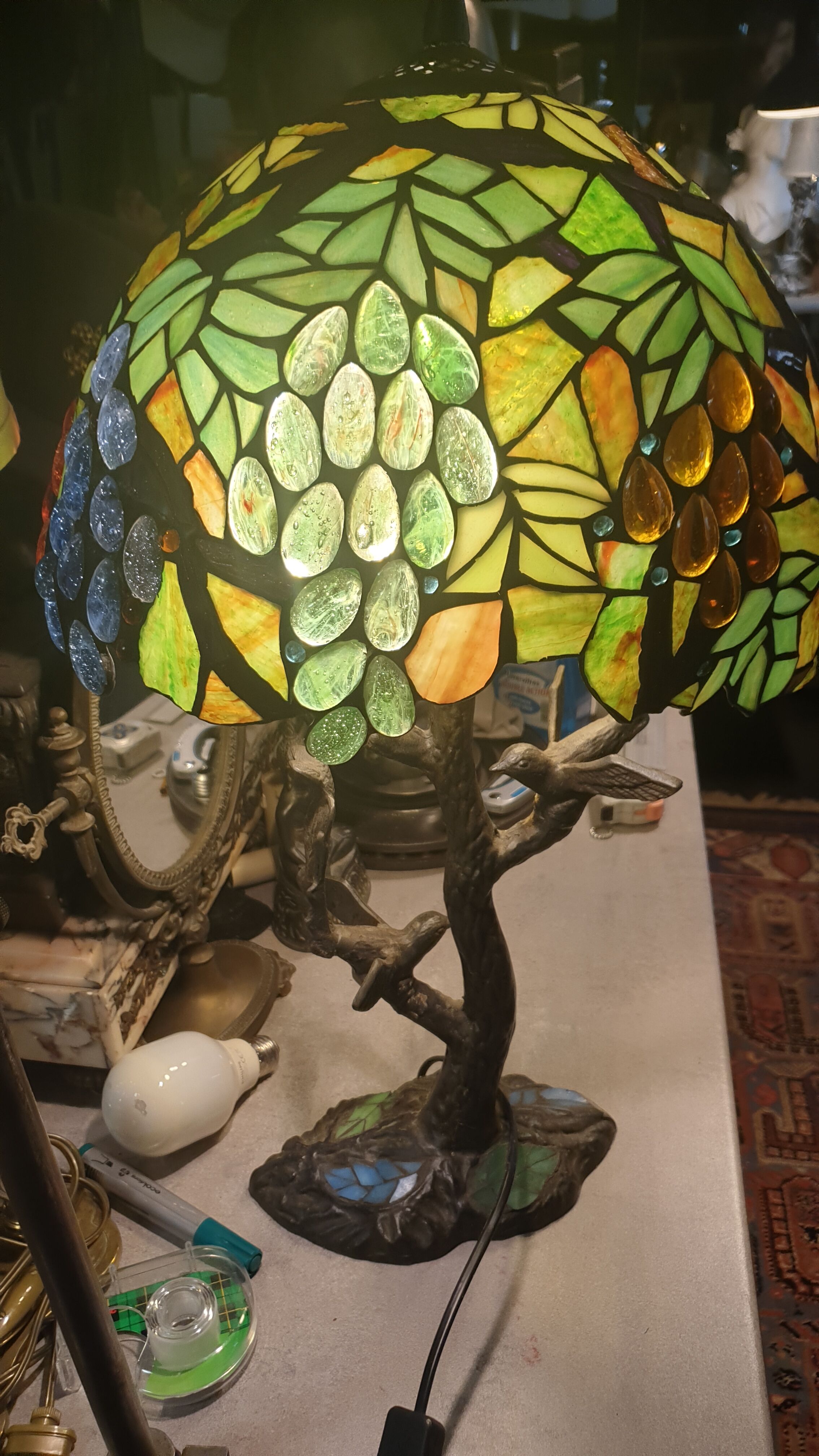 Stained glass lamp floral