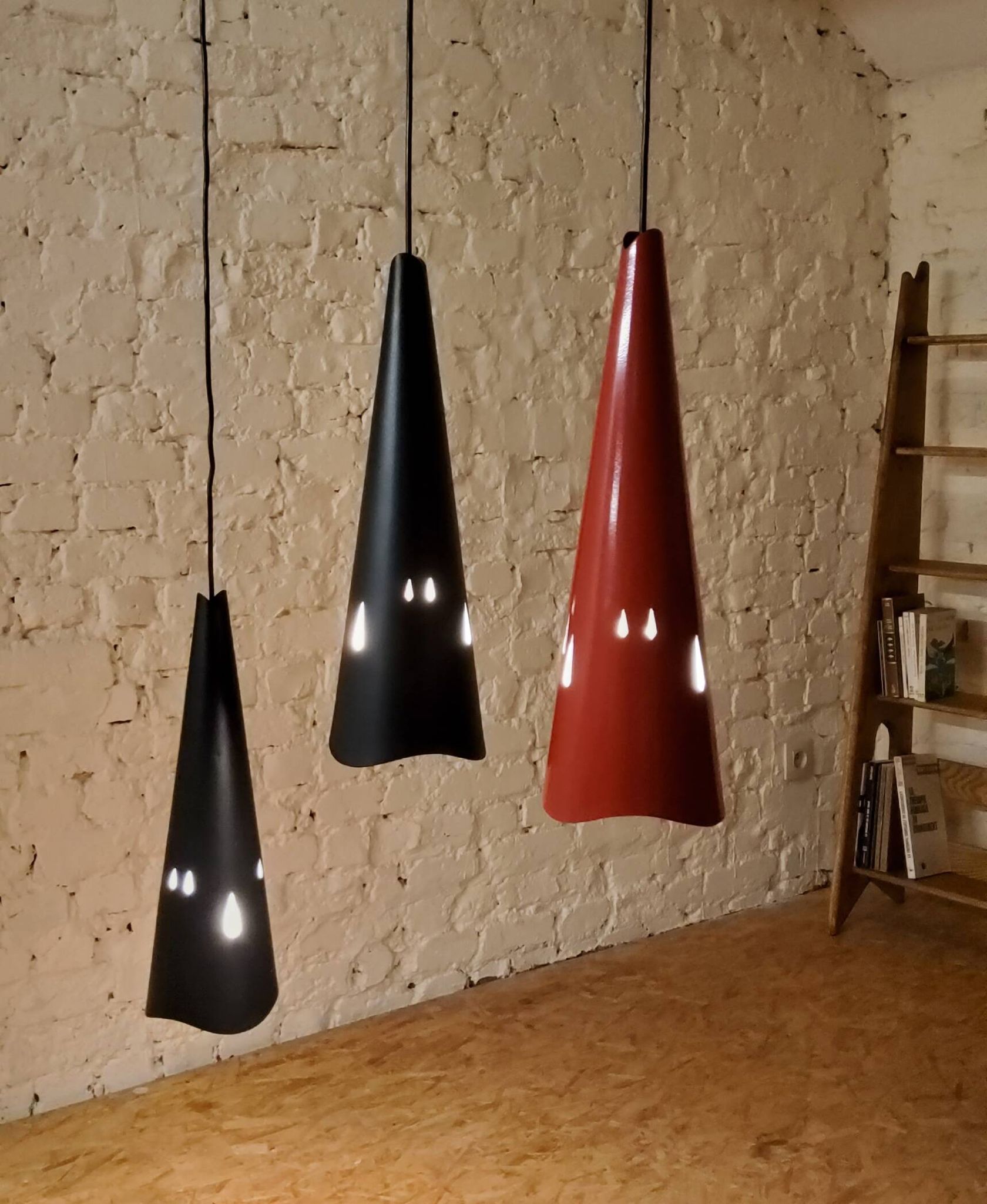 Vintage perforated metal suspensions