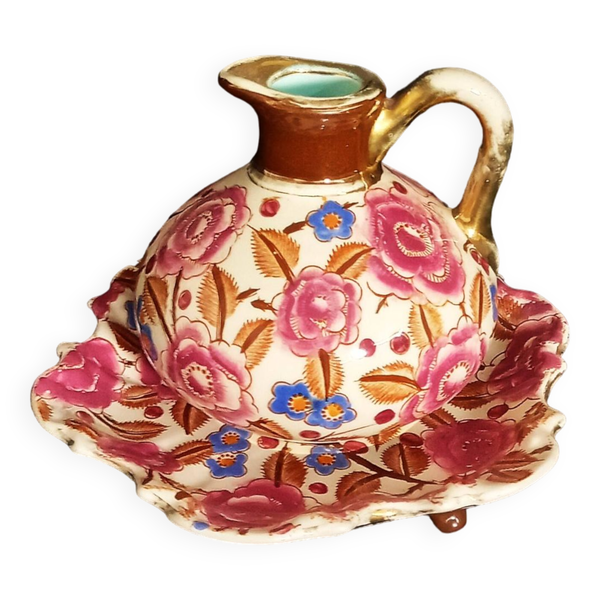 Art Deco Boch Ceramic Jug and Plate (by R. Chevalier)