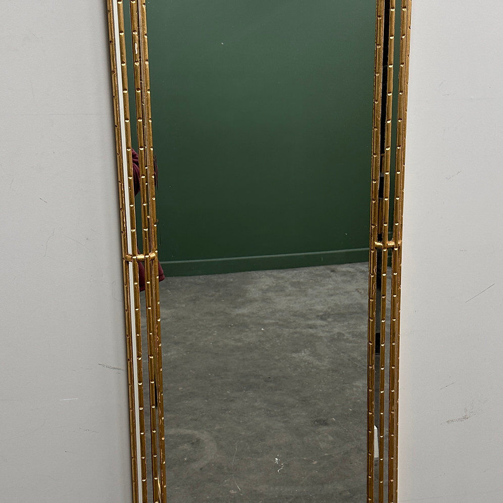 Gilt faux-bamboo wall mirror, Italy, 1970s.