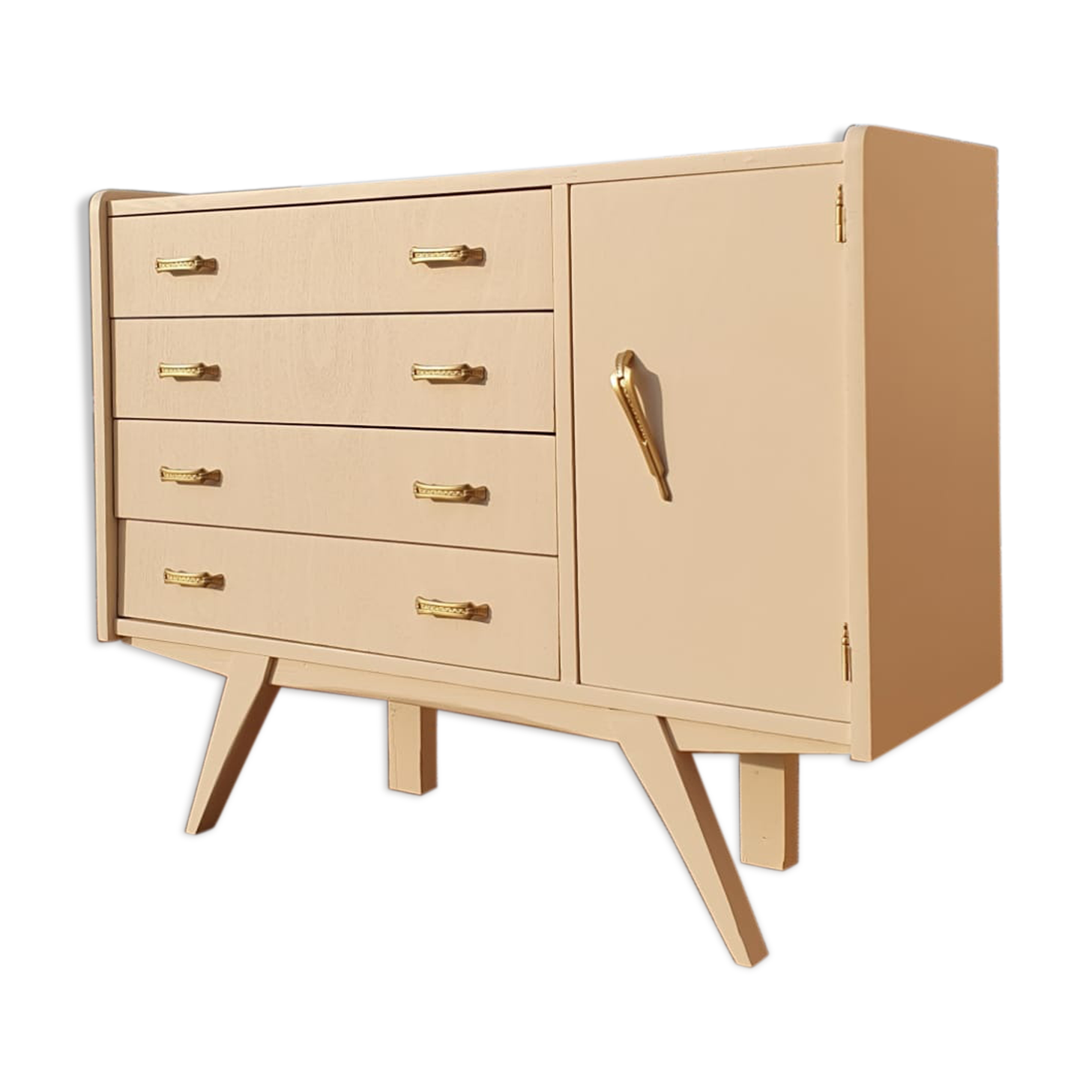 Vintage compass feet chest of drawers