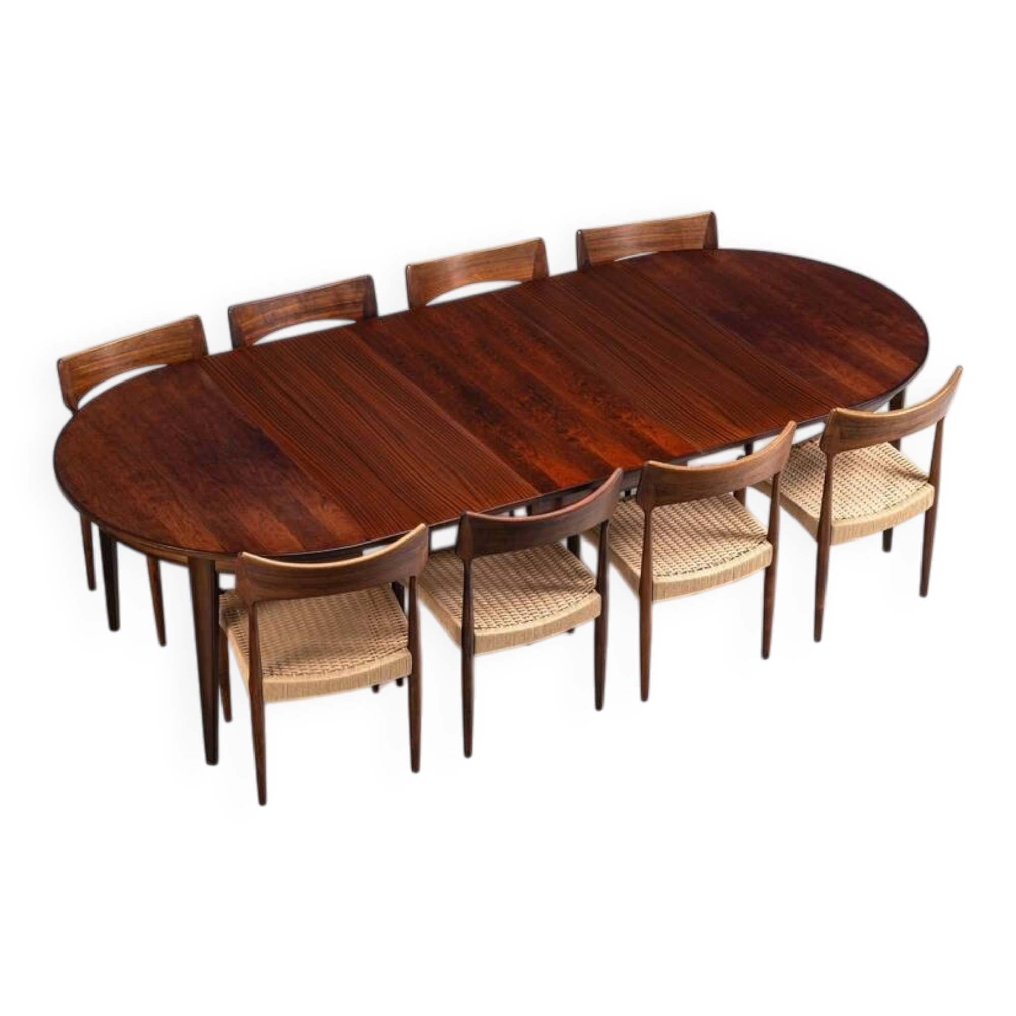 Gunni Omann large dining table in rosewood Omann Jun Denmark 1960