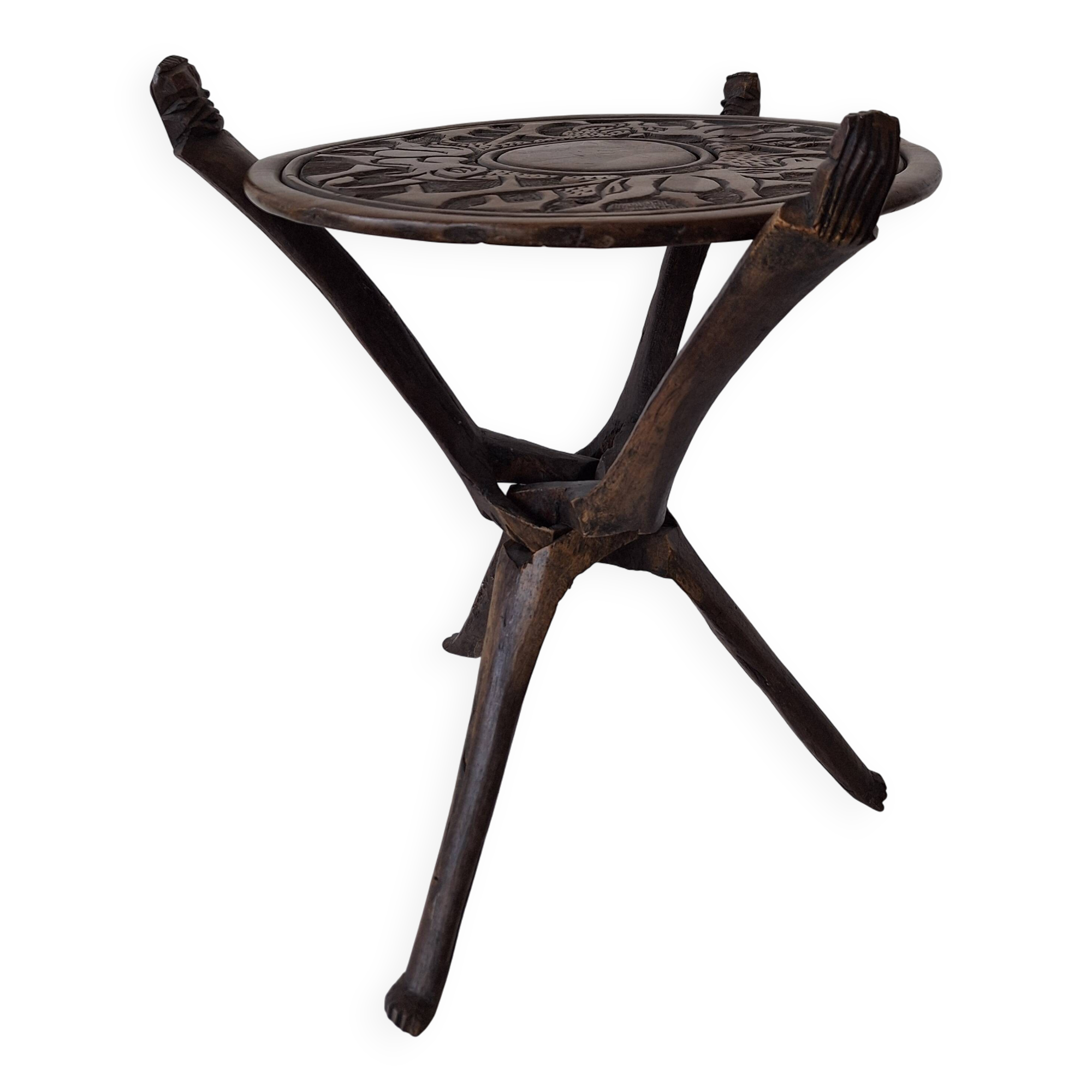 Wooden African Side Table