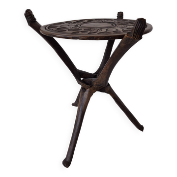 Wooden African Side Table