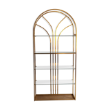 Gold glass and metal shelf