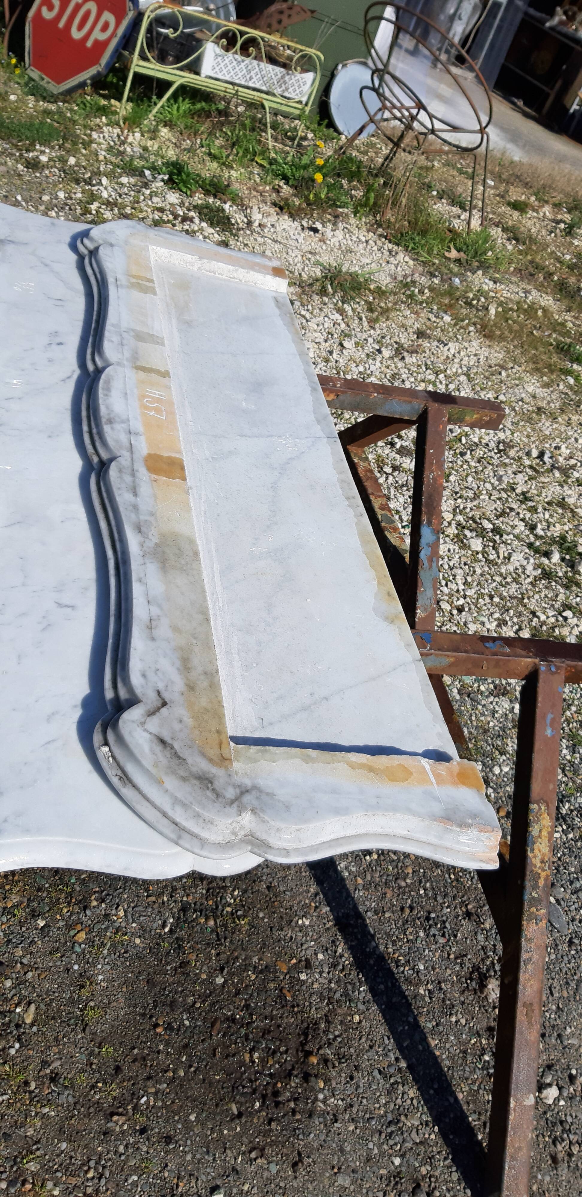 Pair of White Marble Shelves