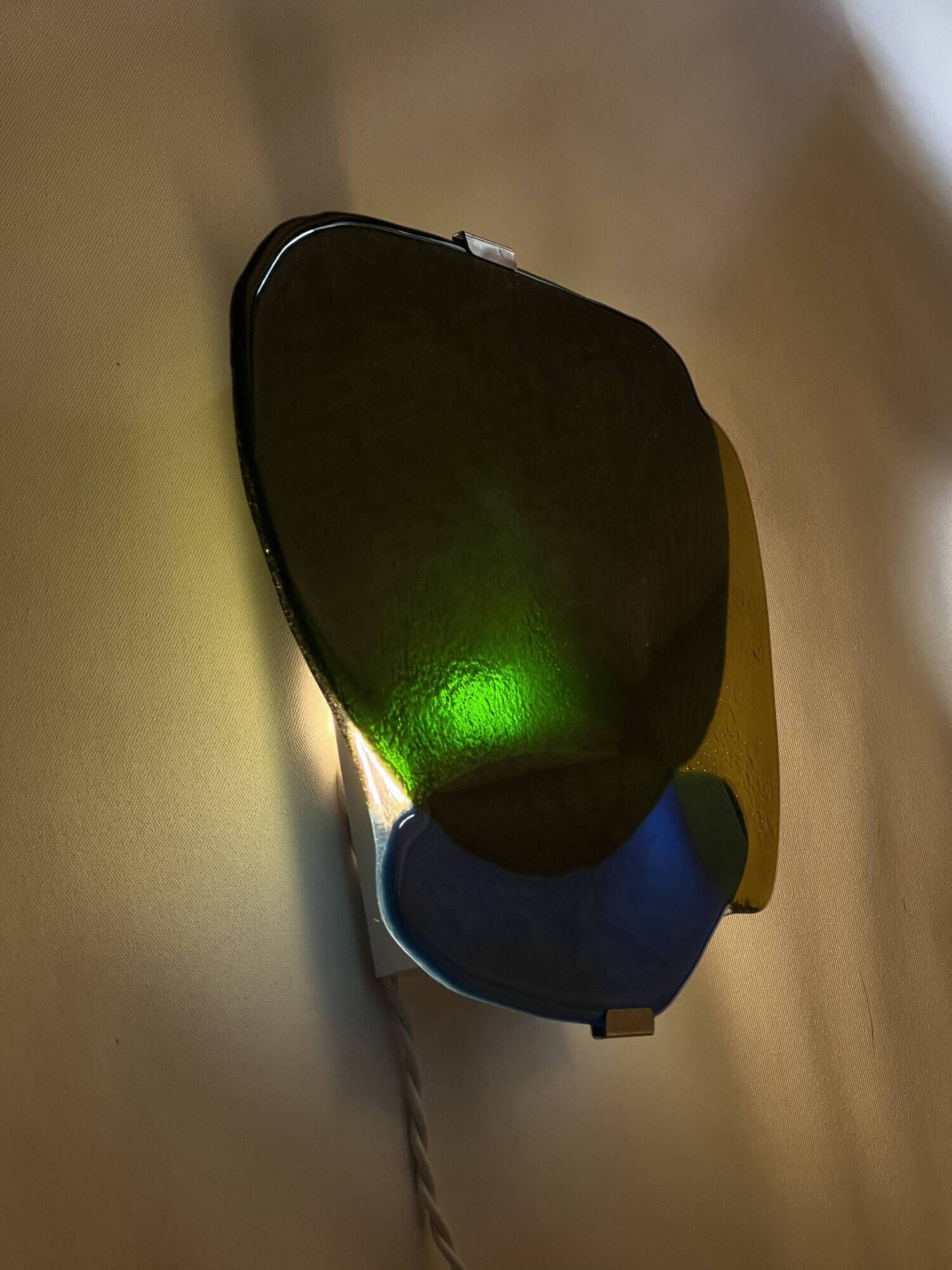 Handcrafted glass wall light