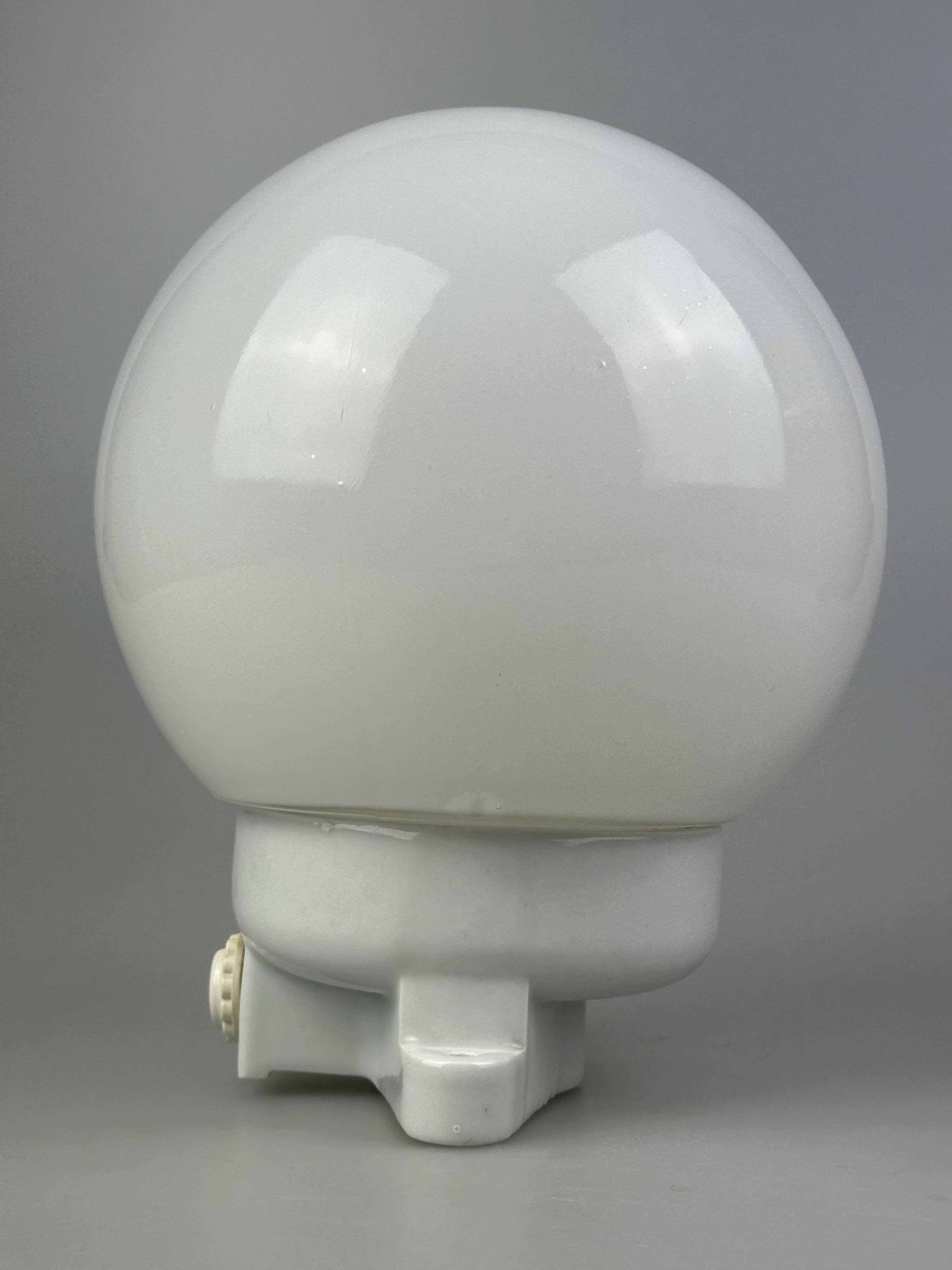 50s 60s wall lamp cellar lamp ceramic & glass Bauhaus design