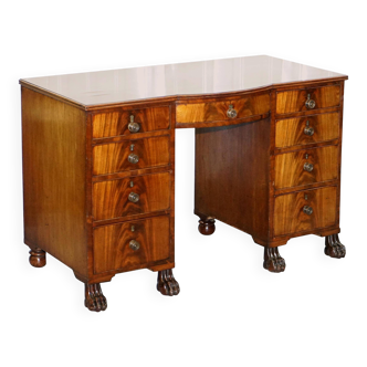 Kneehole Regency Desk 1815 in hardwood with lion paw feet