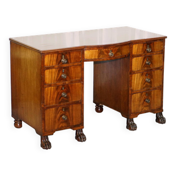 Kneehole Regency Desk 1815 in hardwood with lion paw feet