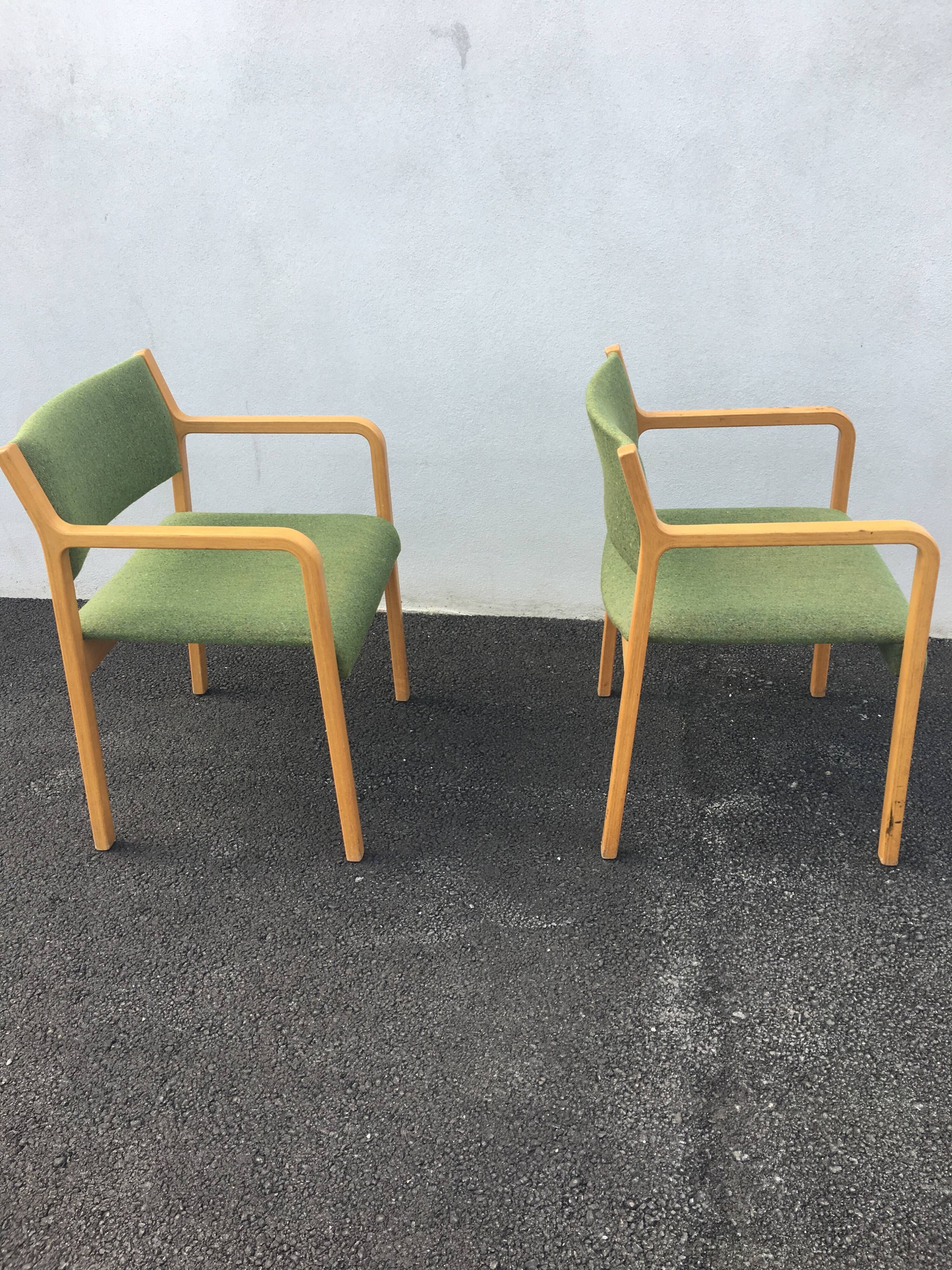 Curved wooden chairs by Wilhelm Ritz for Wilkhahn 1960/1970 - Set of 2