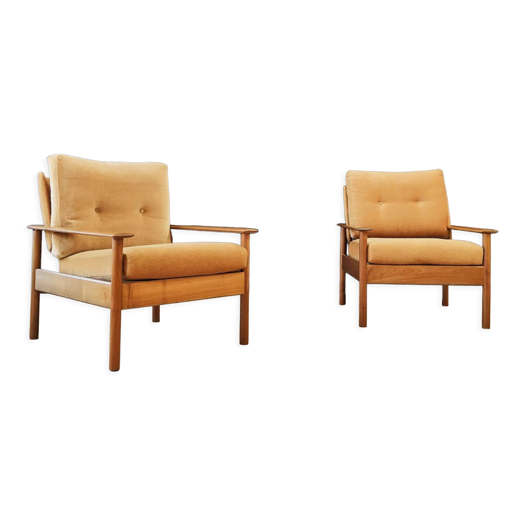 Two mid century armchairs vintage