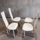 Set of 4 Cattelan Italia white leather chairs from the 1980s, vintage Italian design