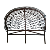 Tête de lit en rotin forme peacock