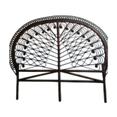 Tête de lit en rotin forme peacock