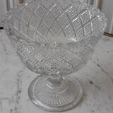 Old cut in pressed molded glass of the Verrerie de Scailmont signed
