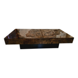 Coffee table in elm burl veneer attributed to Willy Rizzo - 1970