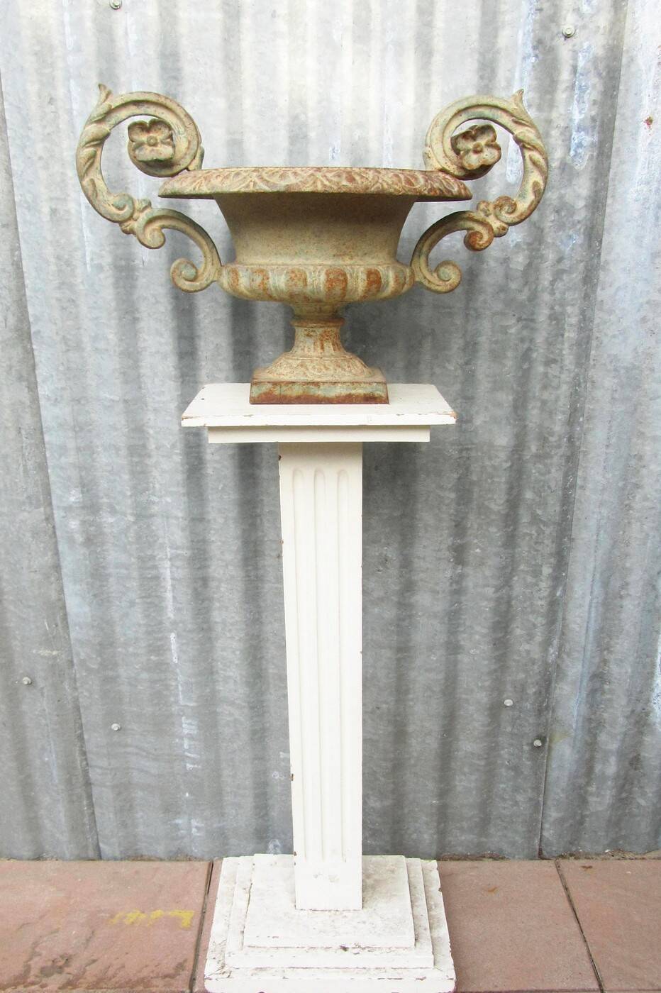 Early 19th Century cast iron Planter with scrolled foliate Handles