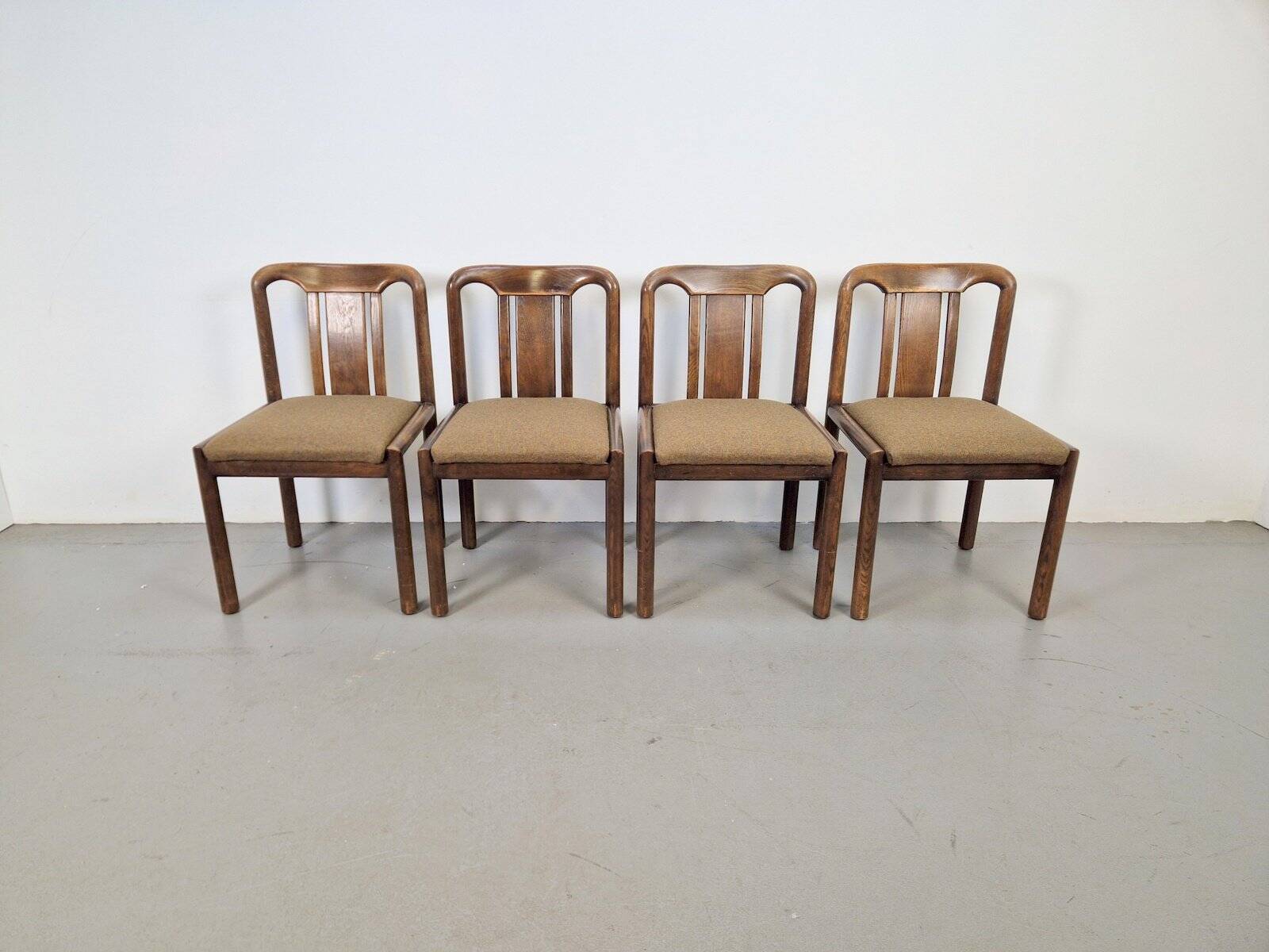 Vintage Brutalist Dining Room Chairs, 1970s, Set of 4