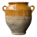 Petit pot à confit en céramique émaillée jaune française du XIXe siècle #2