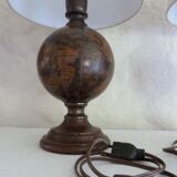 Pair of world map lamps