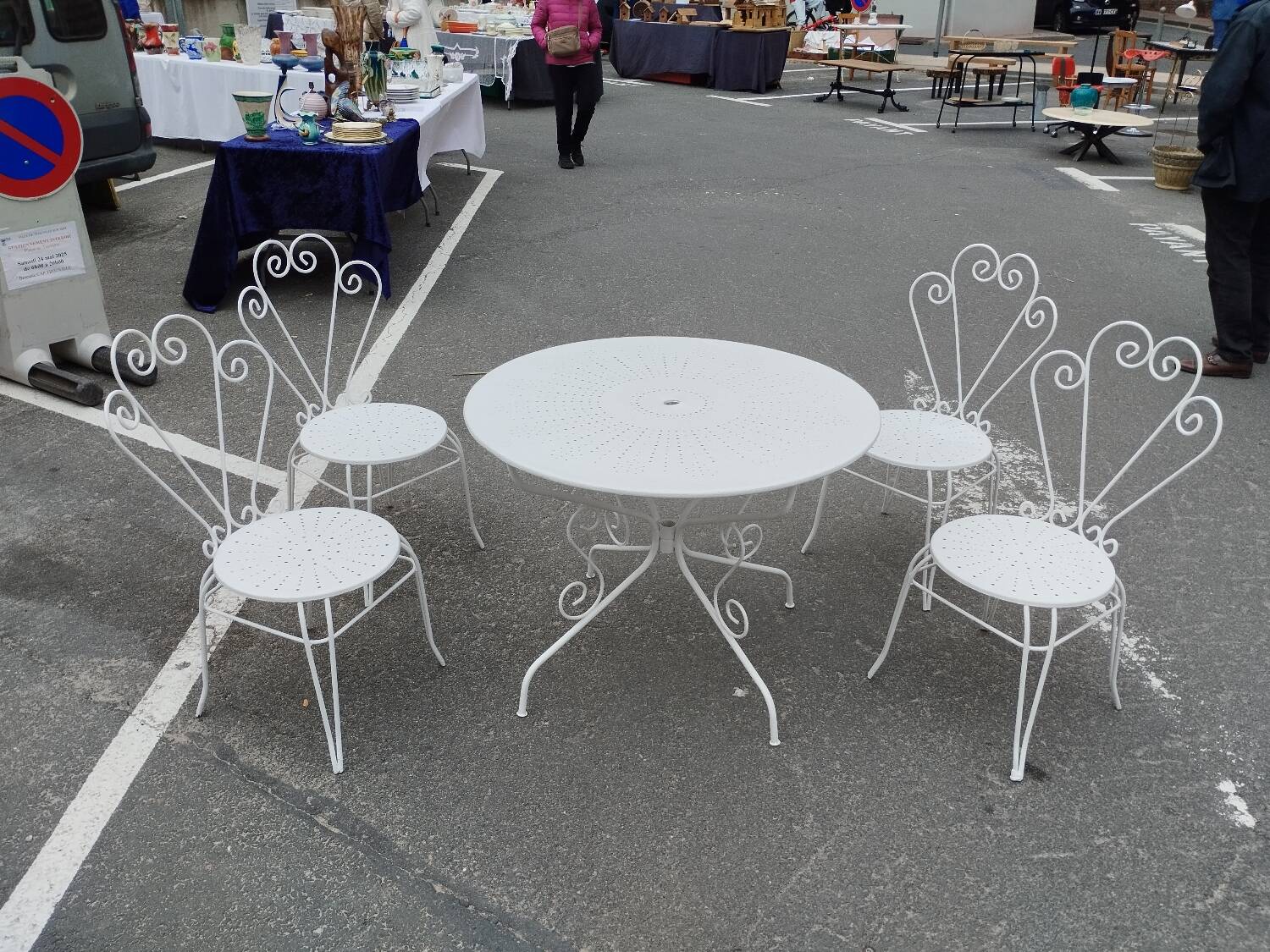 Antique garden furniture in vintage iron