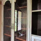 Bookcase rechampi off-white, Louis XVI style