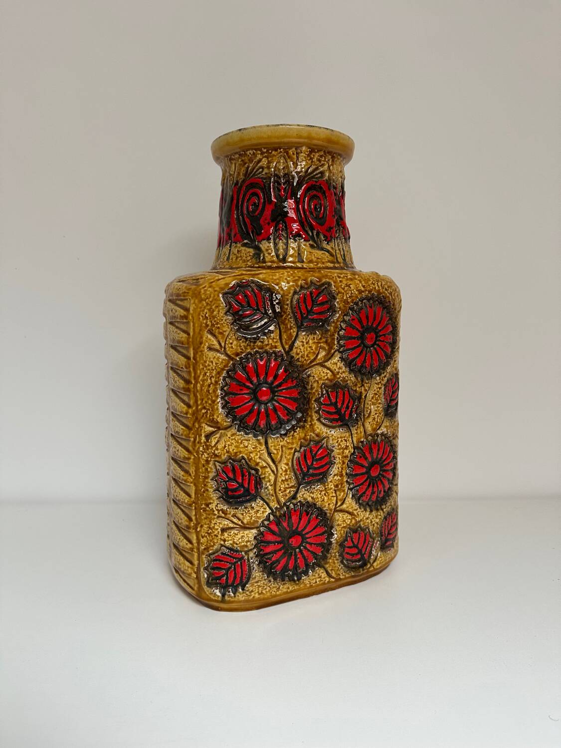 Large German ceramic vase 1970, vintage