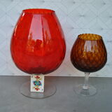 Pair of vases cut Empoli