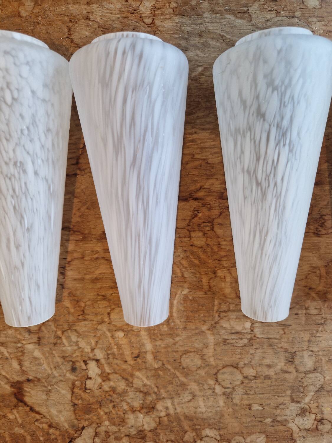 Set of 5 Opaline Tulips Clichy Speckled Glass