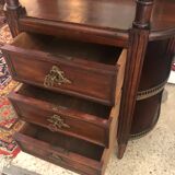 Louis XV-style extra furniture, marble top and 1920s brass gallery