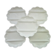 Set of 5 asparagus plates in white Limoges porcelain