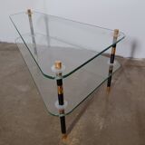 Asymmetrical vintage coffee table side table