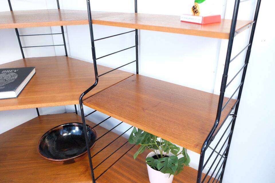 WHB teak shelving system, 1960s–70s retro vintage style.